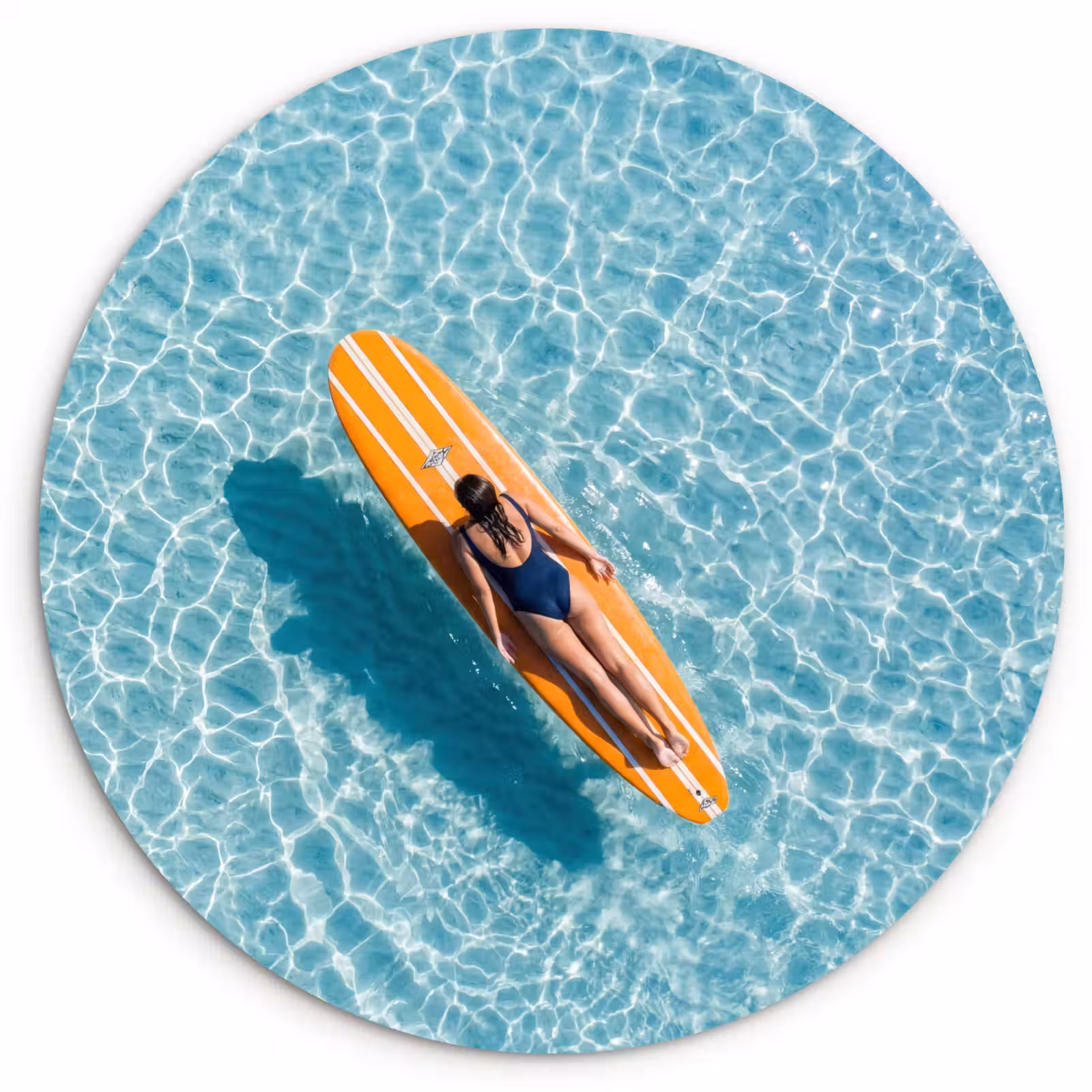 Muurcirkel - Surfboard - Water - Badpak - Oranje — 1