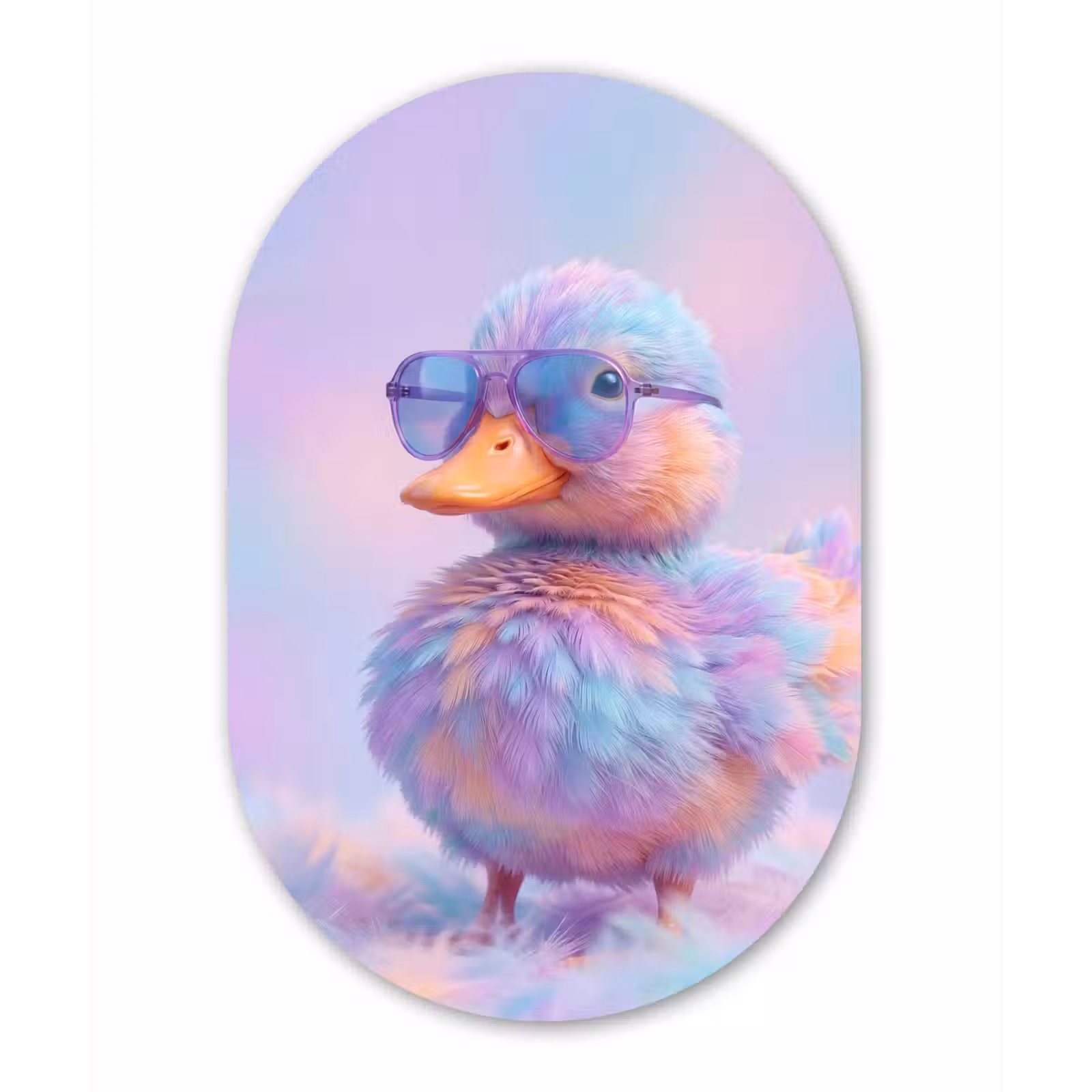 Muurovaal aluminium - Eend - bril - Pastel — 1