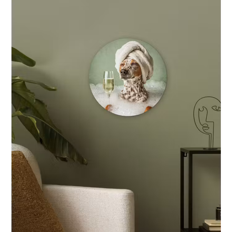 Muurcirkel - Hond - Bad - Champagne - Handdoek — 3