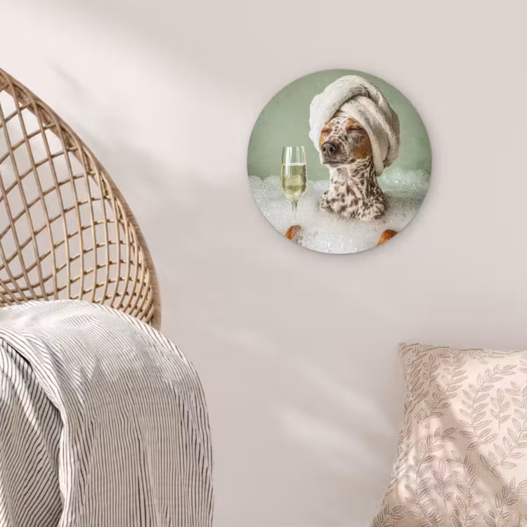 Muurcirkel - Hond - Bad - Champagne - Handdoek — 5