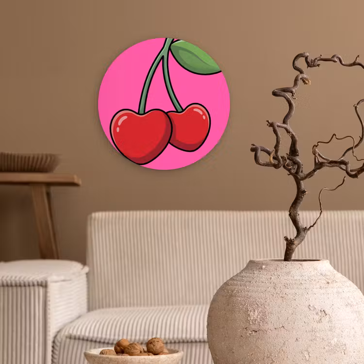 Muurcirkel - Kers - Roze - Fruit — 2