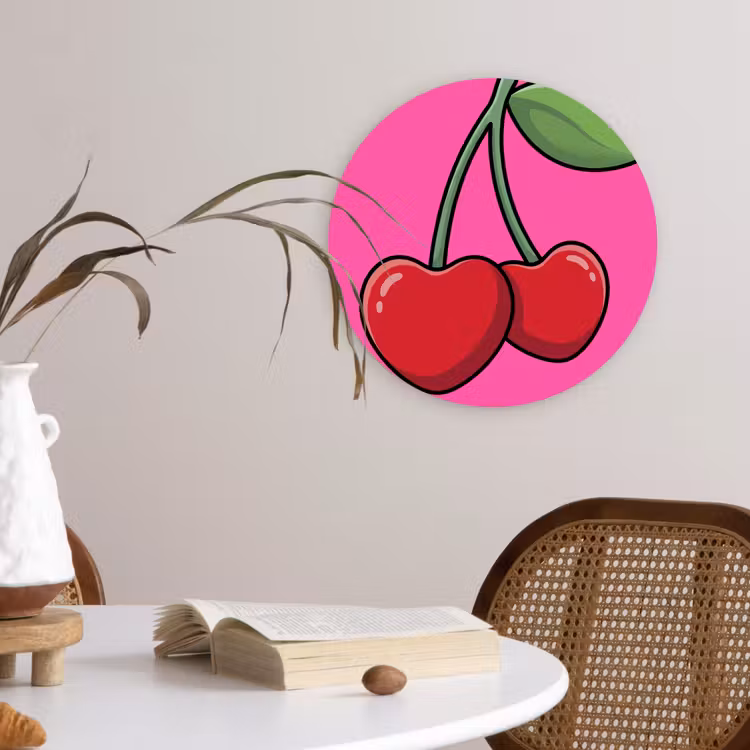 Muurcirkel - Kers - Roze - Fruit — 4