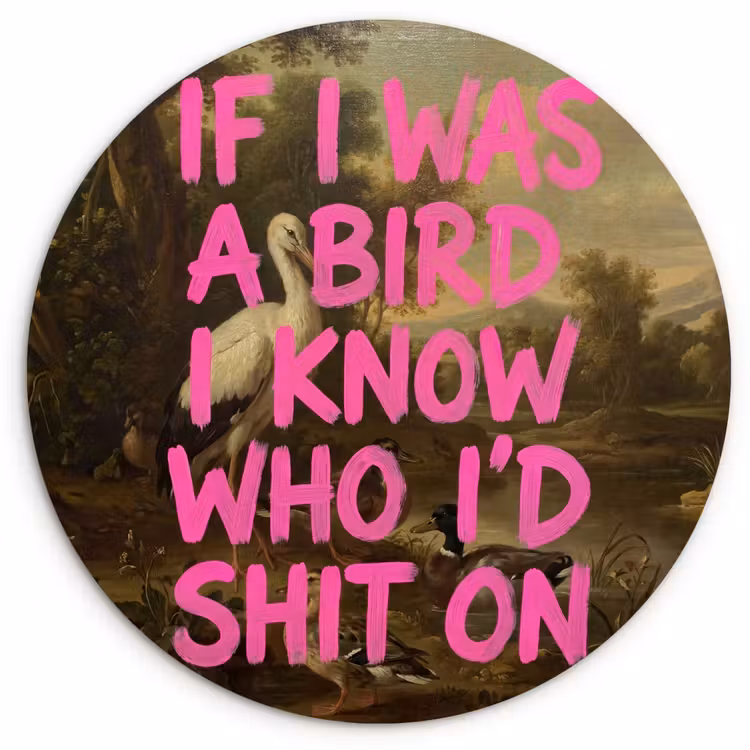 Muurcirkel - Klassiek - Humor - Roze — 1