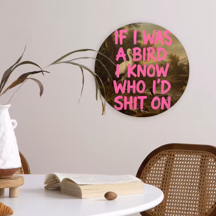 Muurcirkel - Klassiek - Humor - Roze — 4