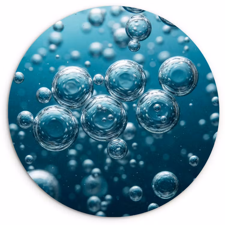 Muurcirkel - Luchtbellen - Dynamisch - Blauw — 1