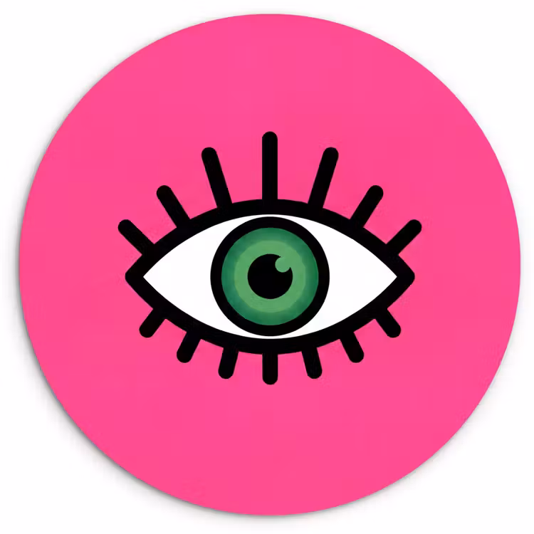 Muurcirkel - Minimalistisch - Oog - Roze — 1