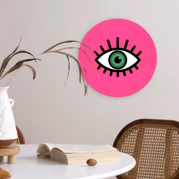 Muurcirkel - Minimalistisch - Oog - Roze — 4
