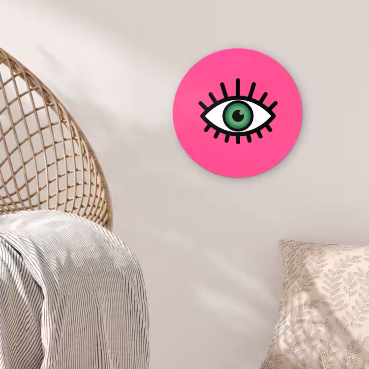 Muurcirkel - Minimalistisch - Oog - Roze — 5