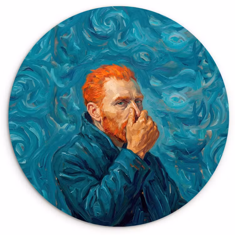 Muurcirkel - Portret - Klassiek - Blauw — 1