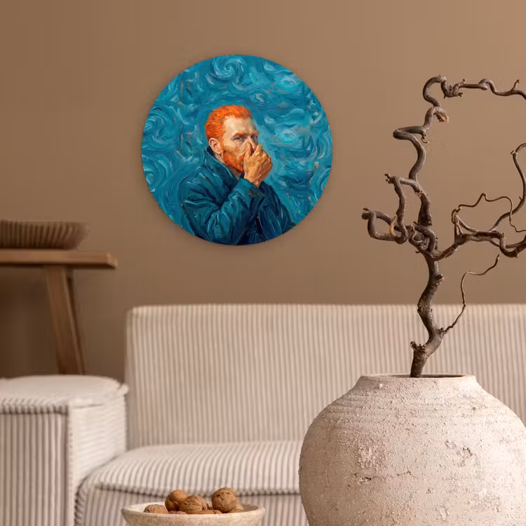 Muurcirkel - Portret - Klassiek - Blauw — 2
