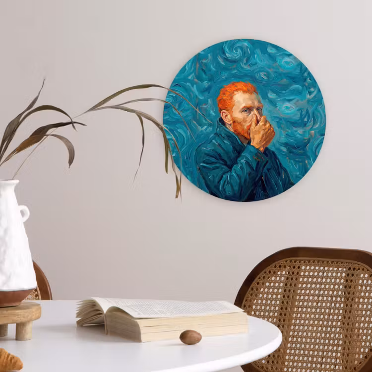 Muurcirkel - Portret - Klassiek - Blauw — 4