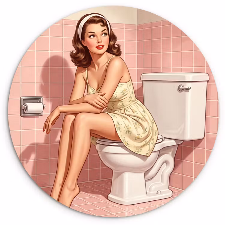Muurcirkel - Roze - Retro - Vrouw — 1