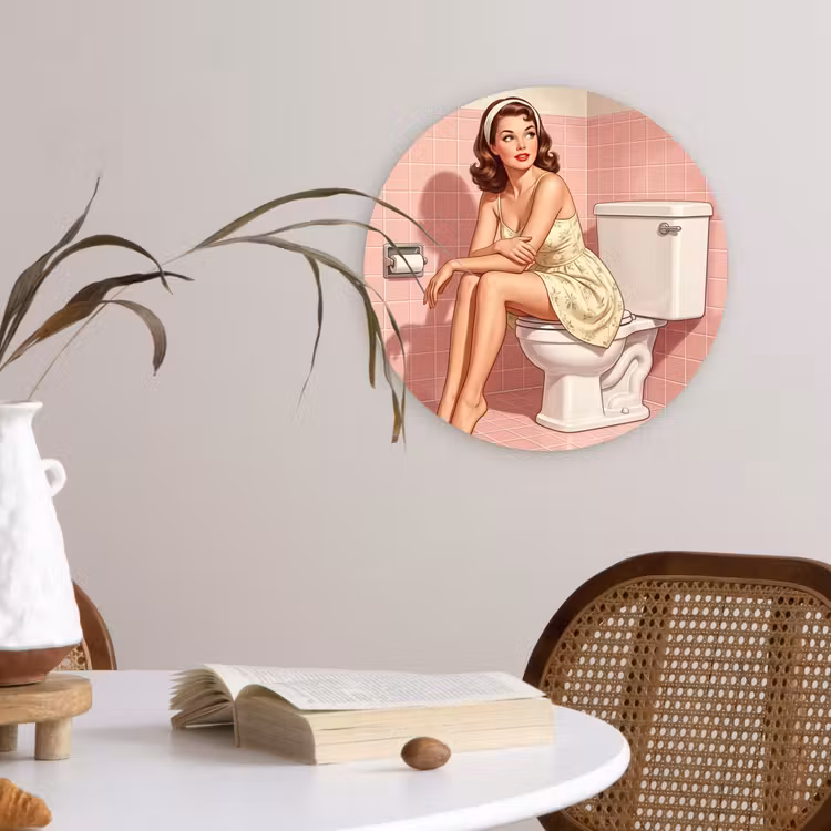 Muurcirkel - Roze - Retro - Vrouw — 4