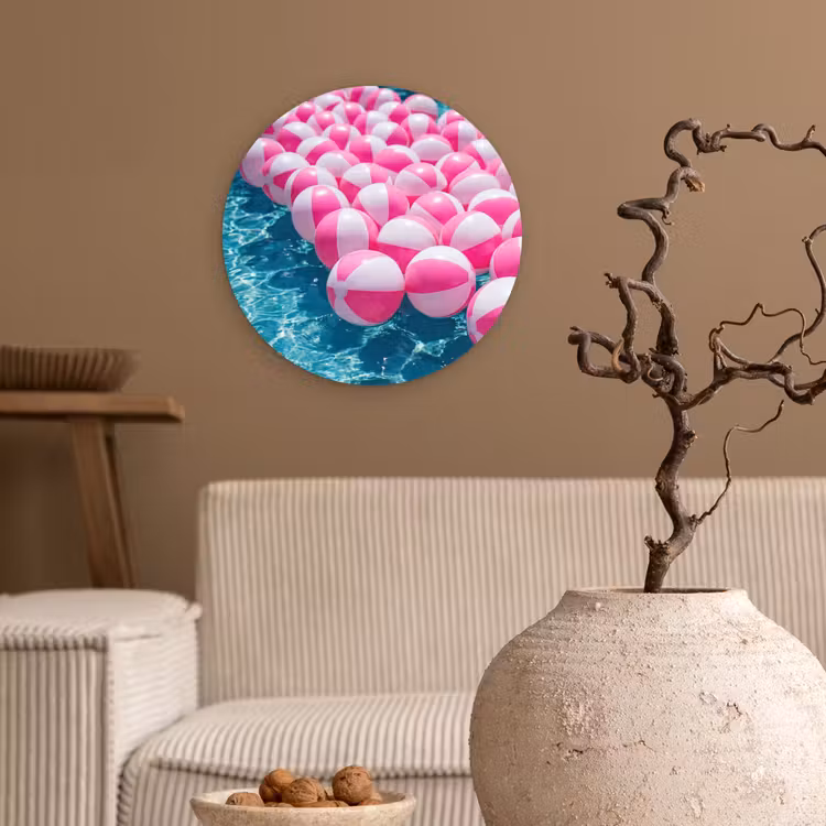 Muurcirkel - Strandballen - Roze - Water — 2