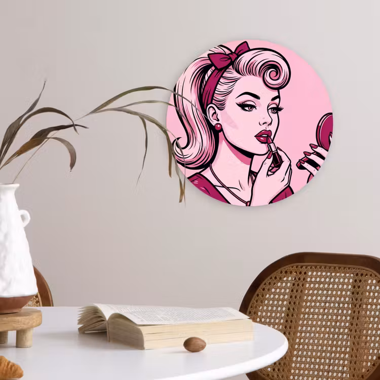 Muurcirkel - Vintage - Vrouw - Roze — 4