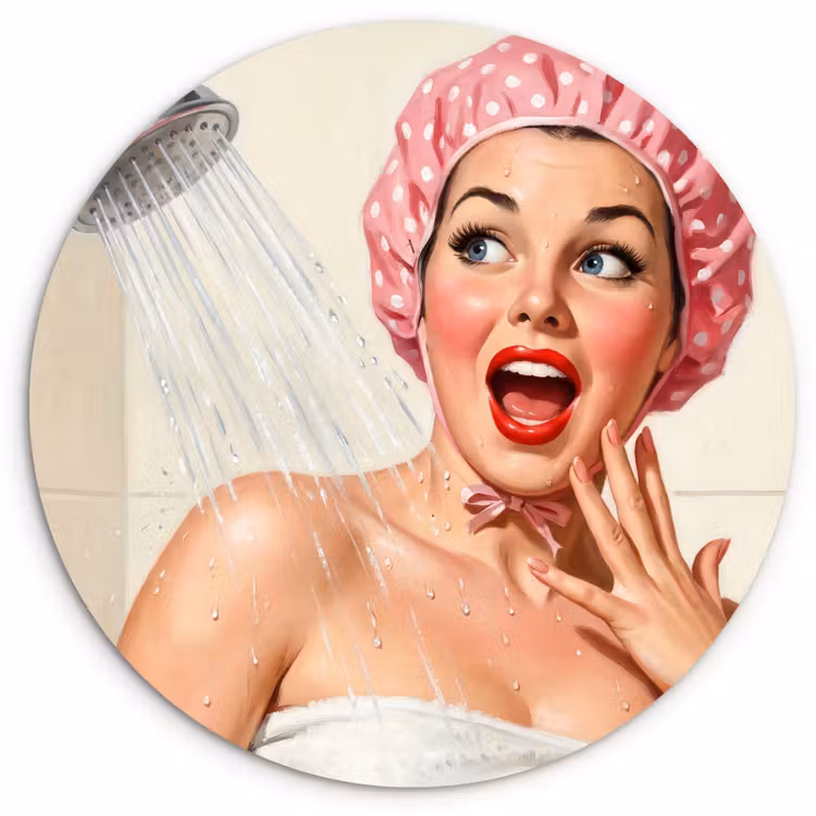Muurcirkel - Vrouw - Douche - Roze — 1