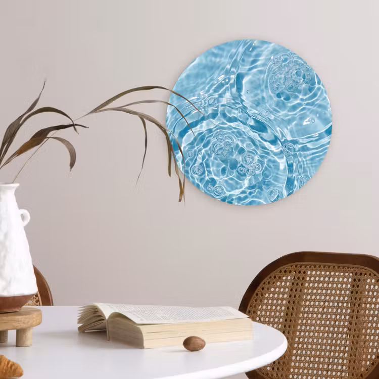 Muurcirkel - Water - Blauw - bubbels — 4