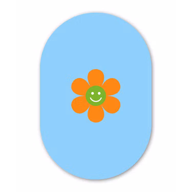 Muurovaal aluminium - Bloem - Smiley - Kleurrijk — 1