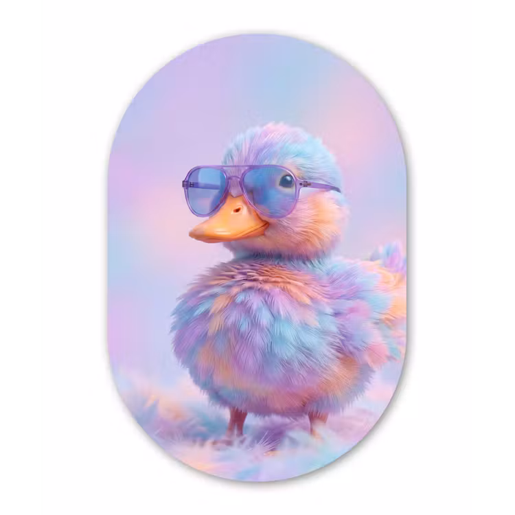 Muurovaal aluminium - Eend - bril - Pastel — 1