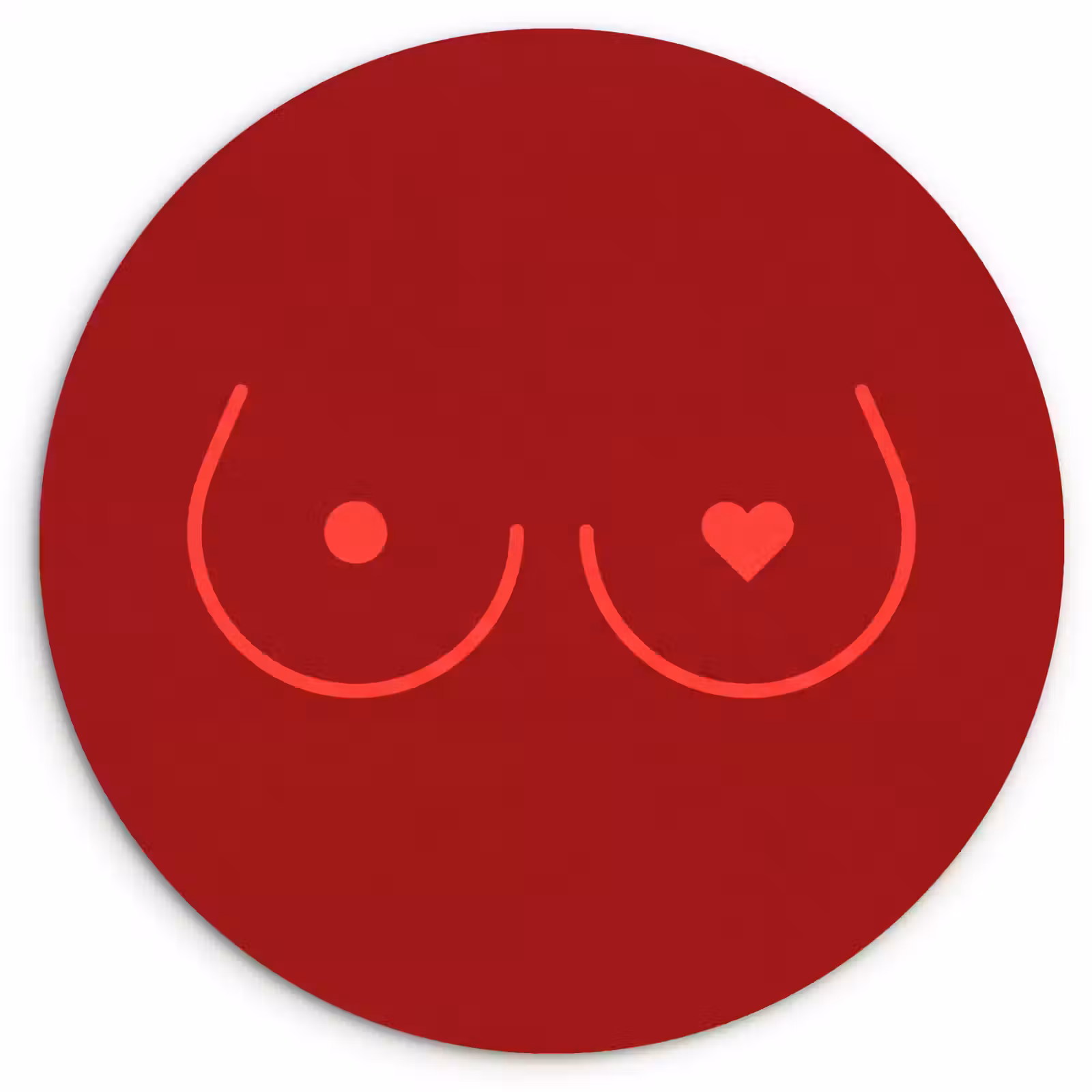 Muurcirkel - Minimalistisch - Lijnillustratie - Rood — 1
