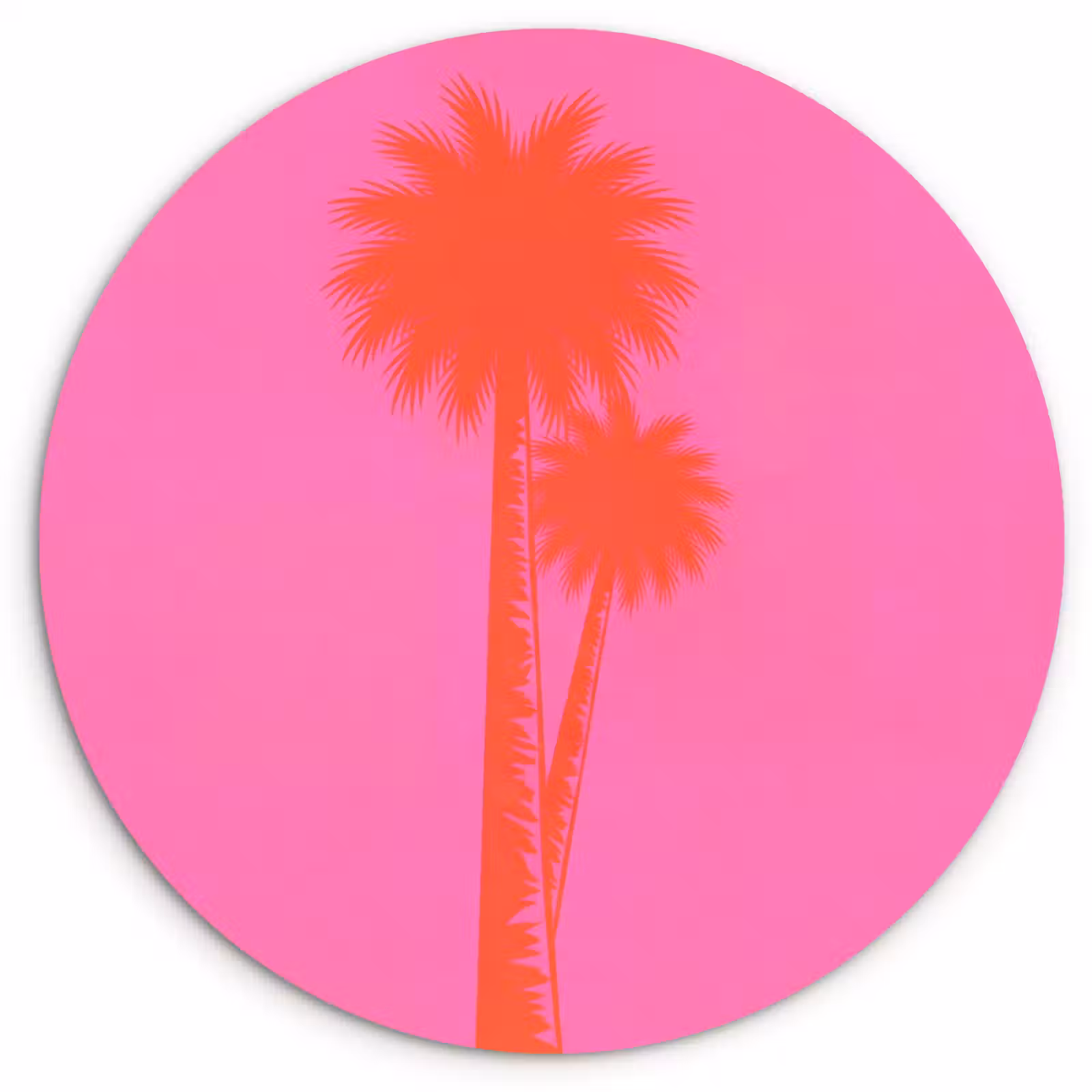 Muurcirkel - Palmbomen - Modern - Roze — 1