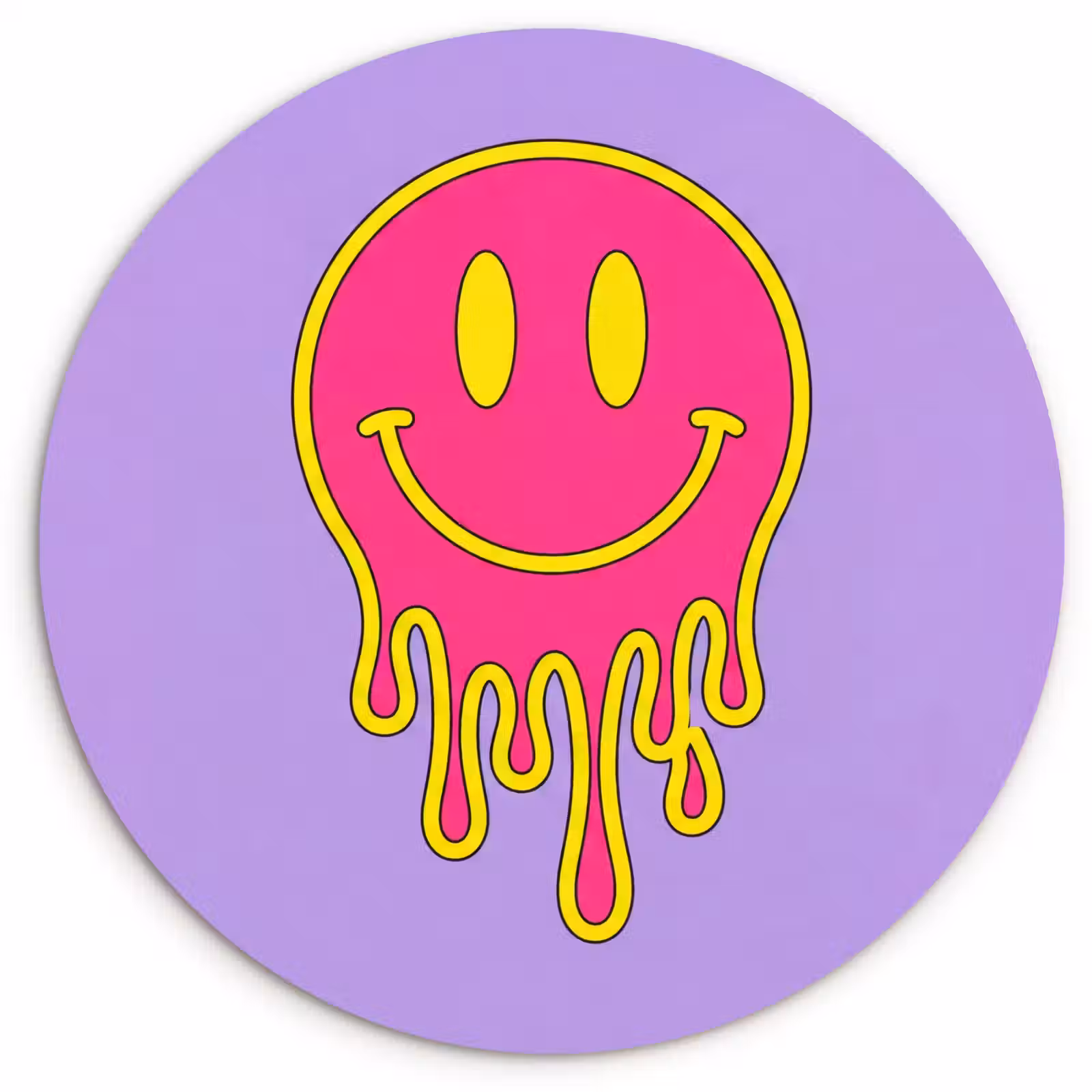 Muurcirkel - Smiley - Drip - Neon — 1
