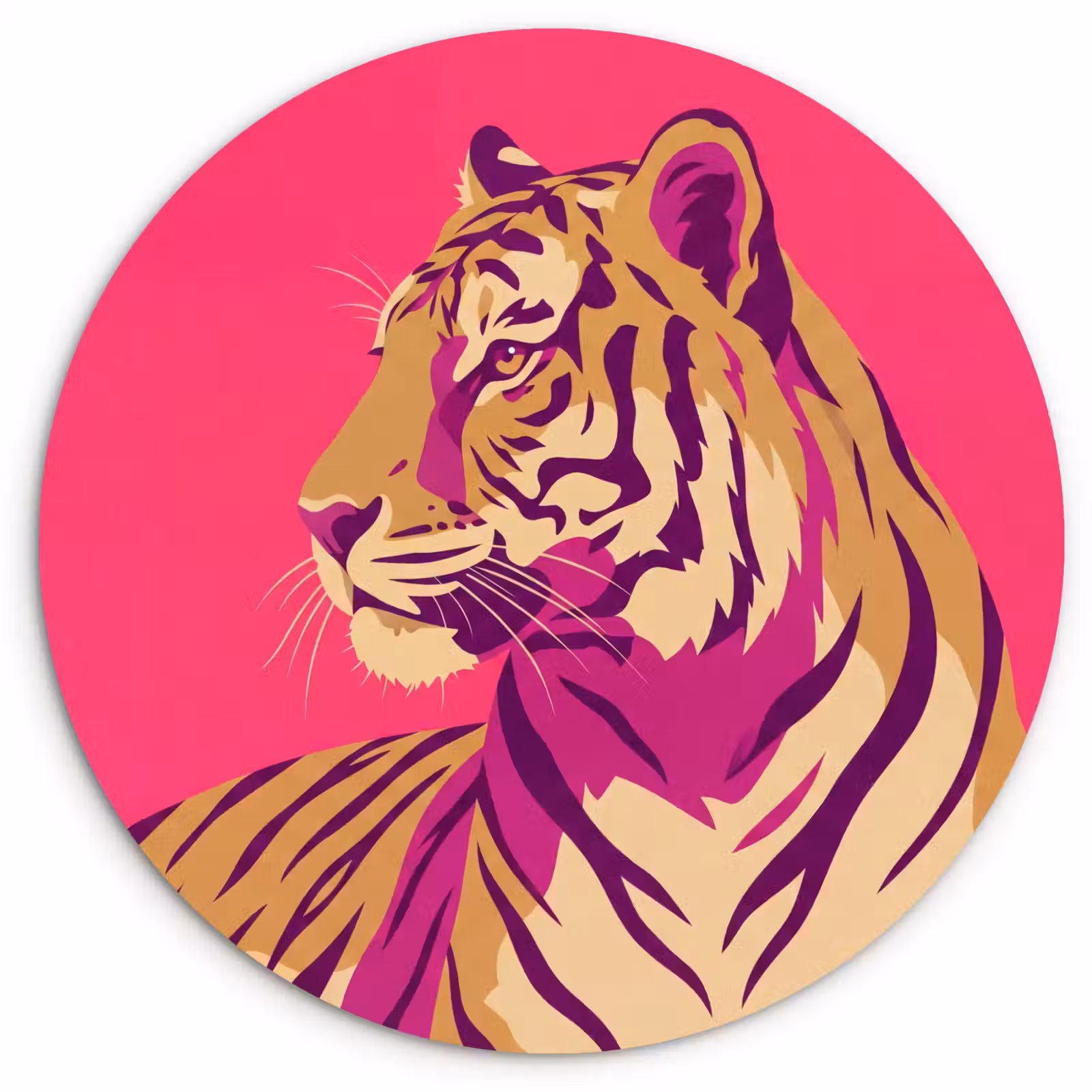 Muurcirkel - Tijger - Modern - Neon — 1
