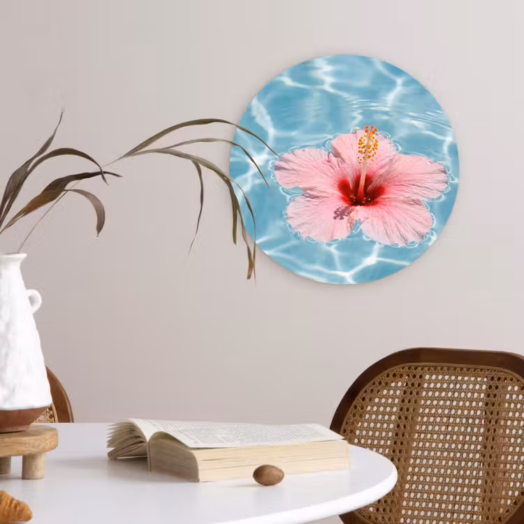 Muurcirkel - Hibiscus - Water - Roze — 4