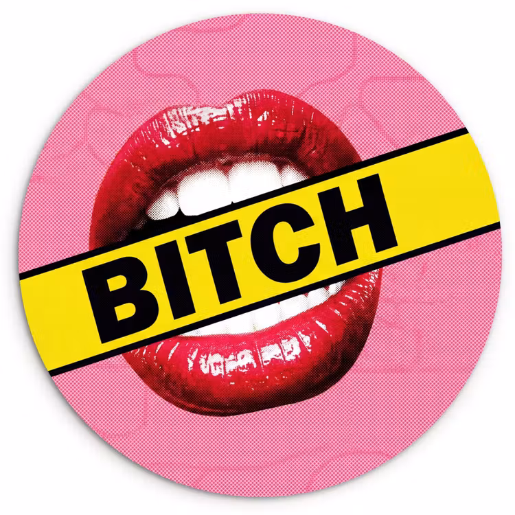 Muurcirkel - Lippen - Tekst - Kleurrijk — 1