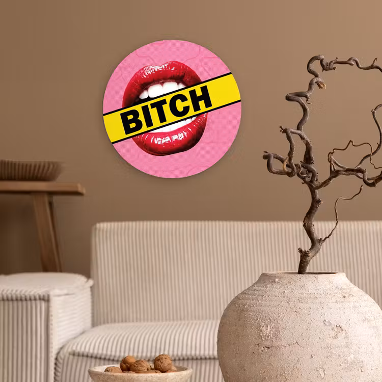 Muurcirkel - Lippen - Tekst - Kleurrijk — 2
