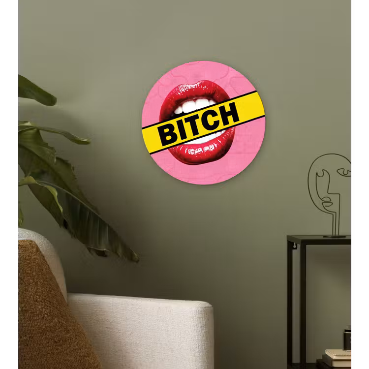 Muurcirkel - Lippen - Tekst - Kleurrijk — 3