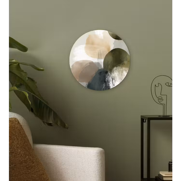 Muurcirkel - Minimalistisch - Cirkels - Penseelstreken - Beige — 3