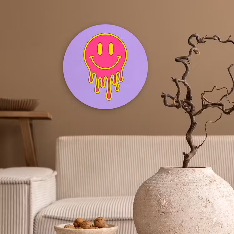 Muurcirkel - Smiley - Drip - Neon — 2