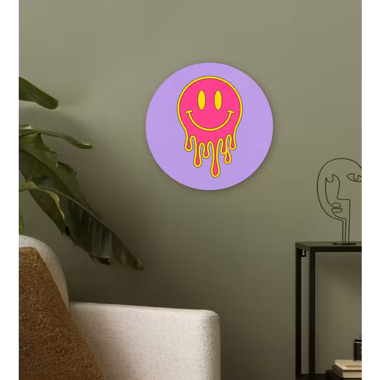 Muurcirkel - Smiley - Drip - Neon — 3