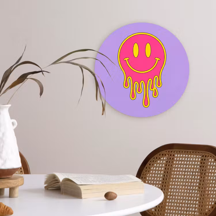 Muurcirkel - Smiley - Drip - Neon — 4