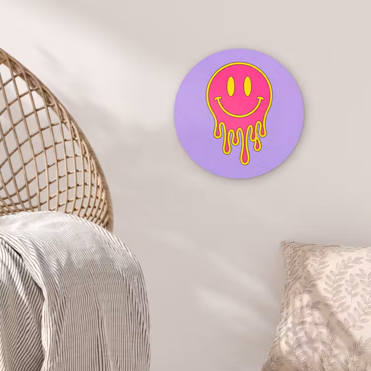 Muurcirkel - Smiley - Drip - Neon — 5