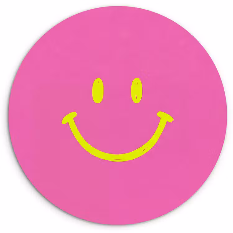 Muurcirkel - Smiley - Vrolijk - Roze — 1