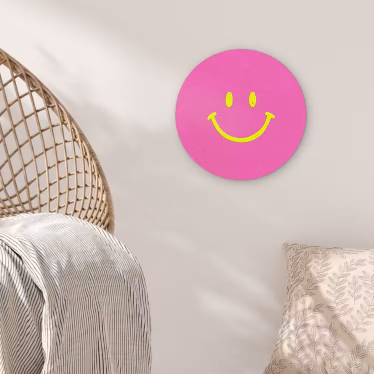 Muurcirkel - Smiley - Vrolijk - Roze — 5