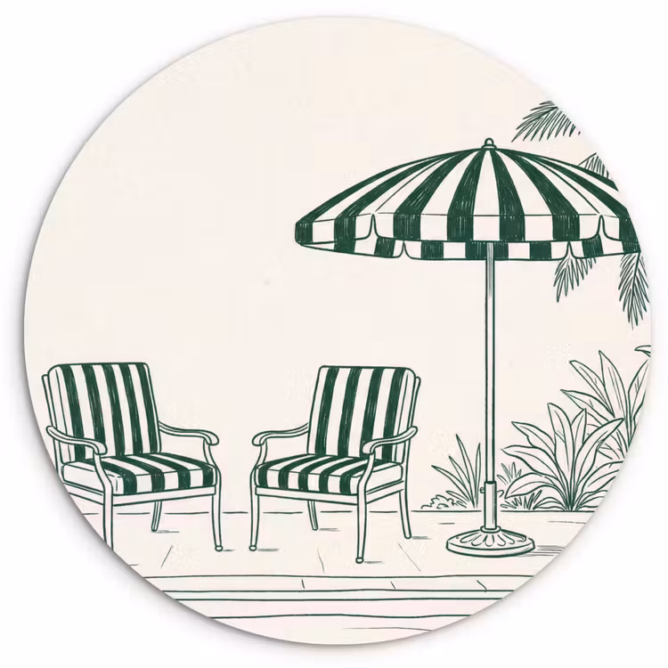 Muurcirkel - Terras - Illustratie - Groen — 1