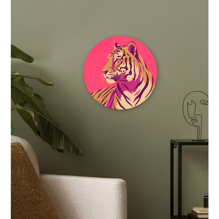 Muurcirkel - Tijger - Modern - Neon — 3