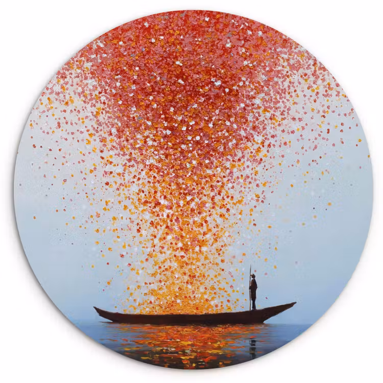 Muurcirkel - Wolk - Confetti - Boot - Wateroppervlakte — 1