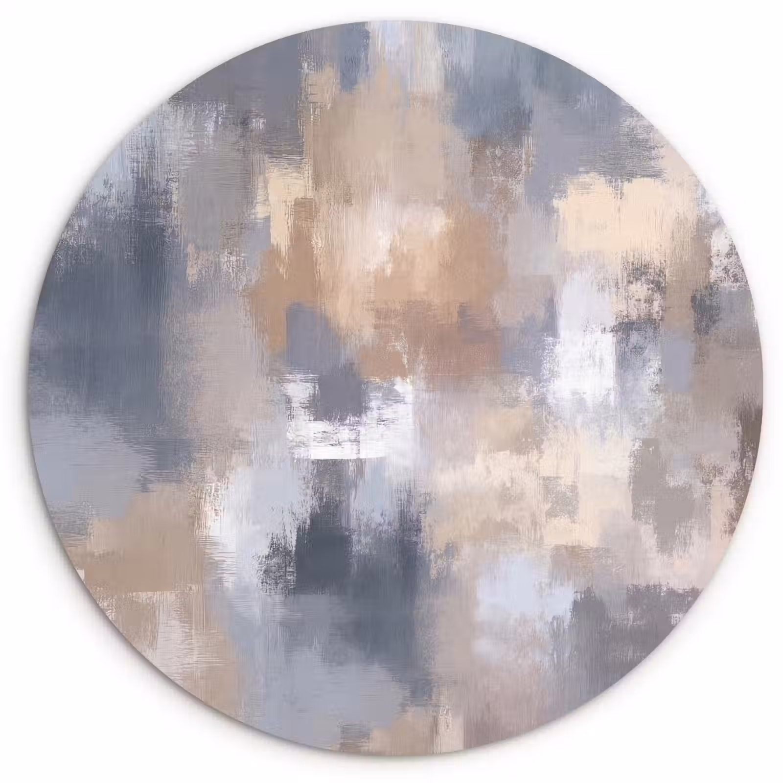 Muurcirkel - Penseelstreken - Schilderij - Beige — 1