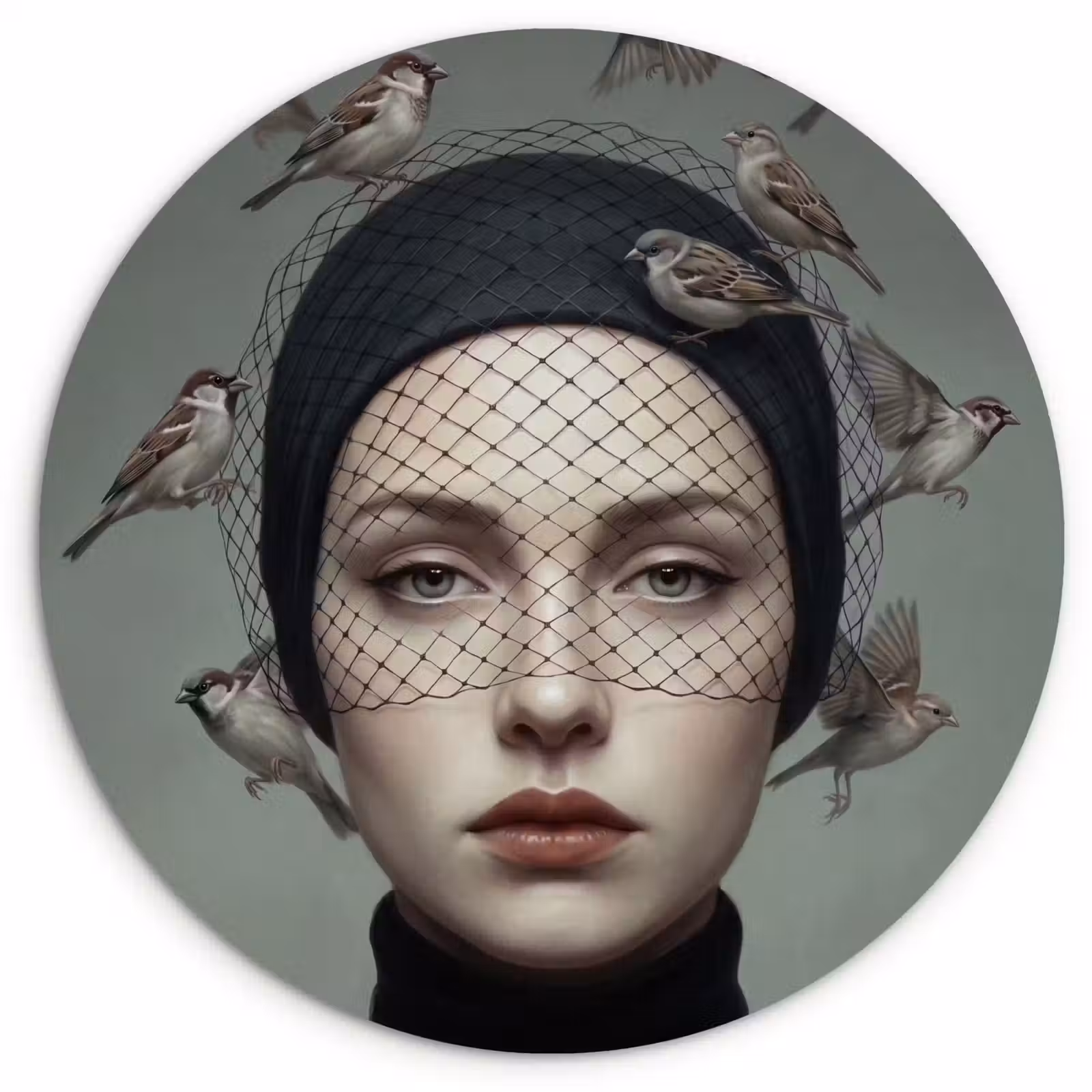 Muurcirkel - Portret - Vogels - Zwart — 1