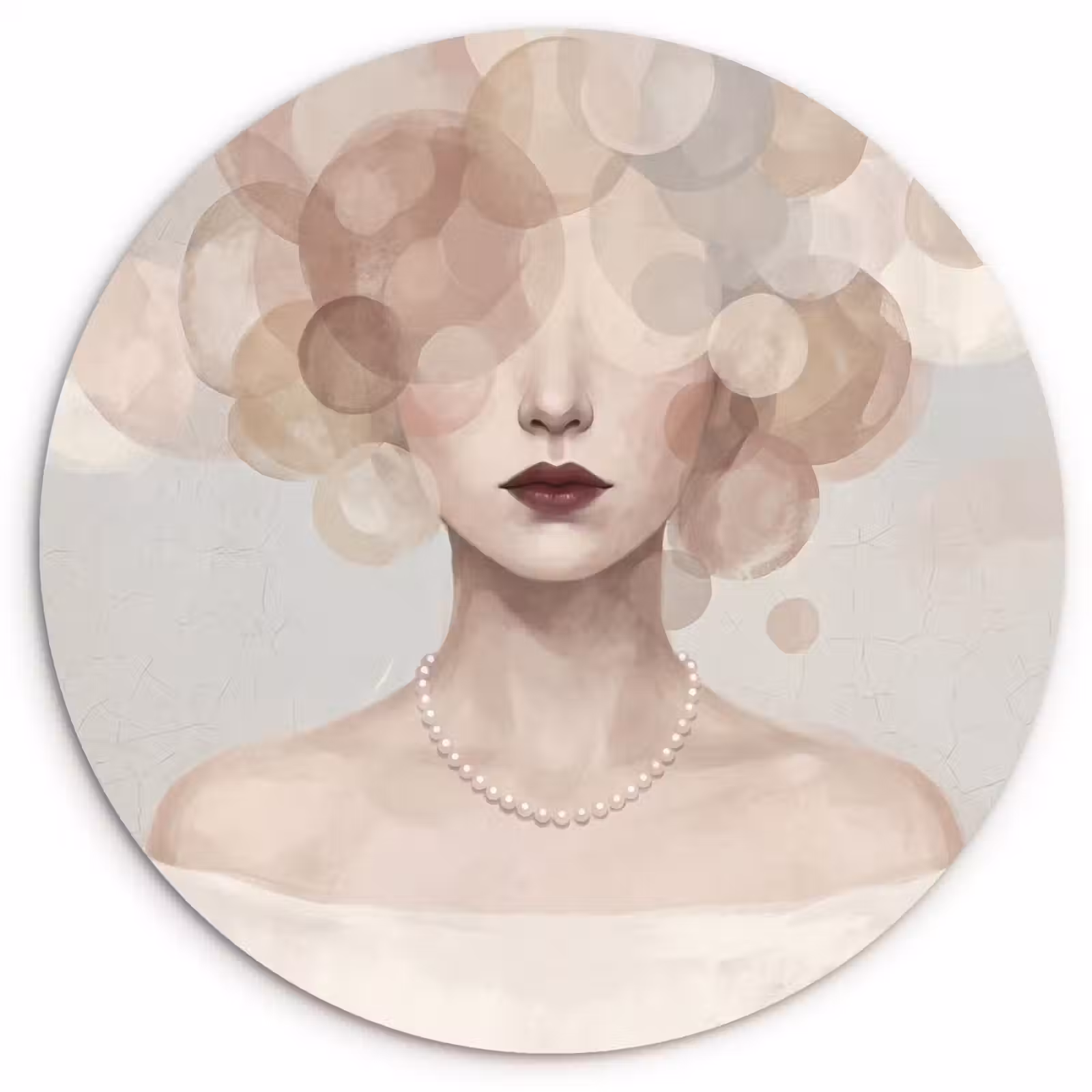 Muurcirkel - Vrouw - Cirkels - Beige — 1