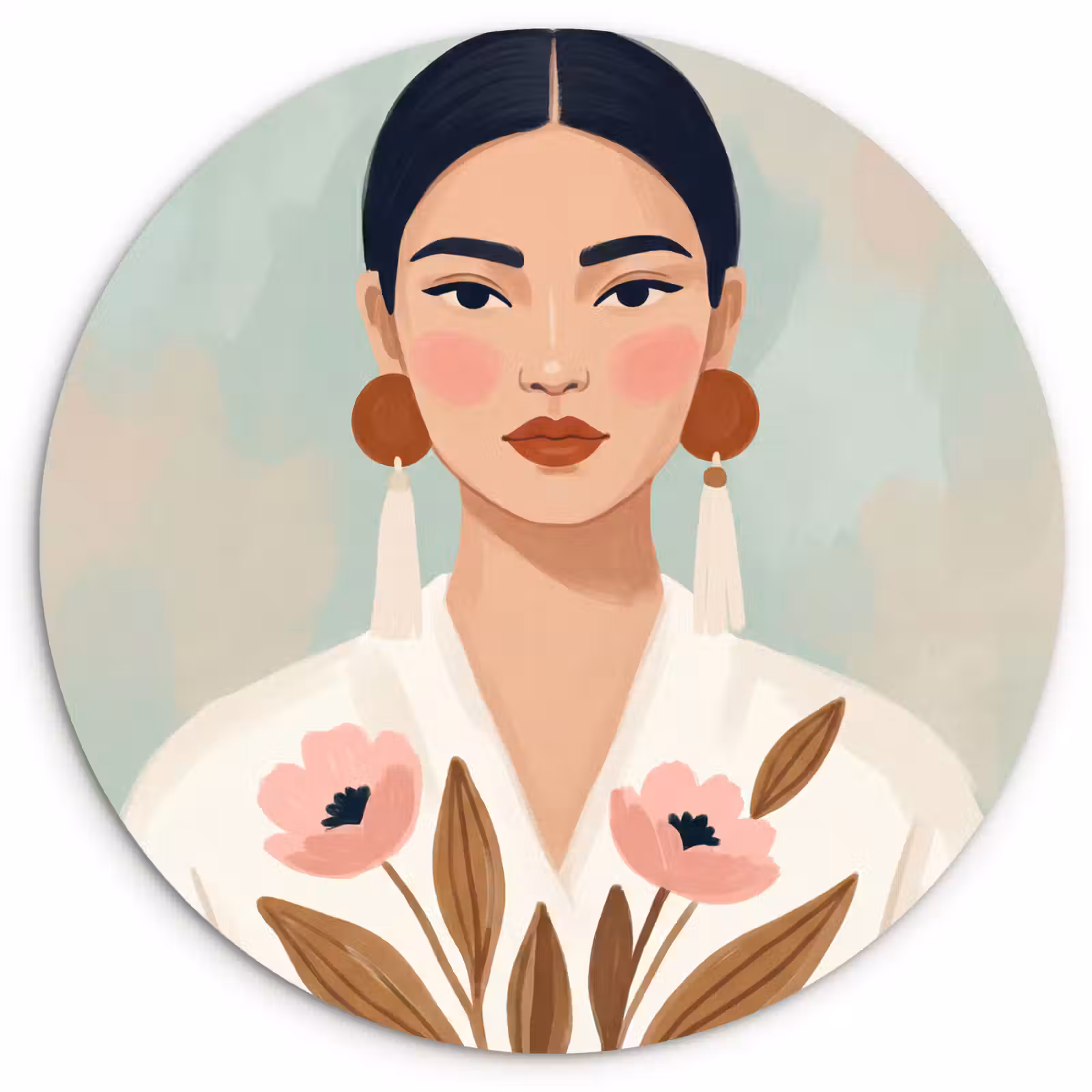 Muurcirkel - Vrouw - Kimono - Pastel — 1