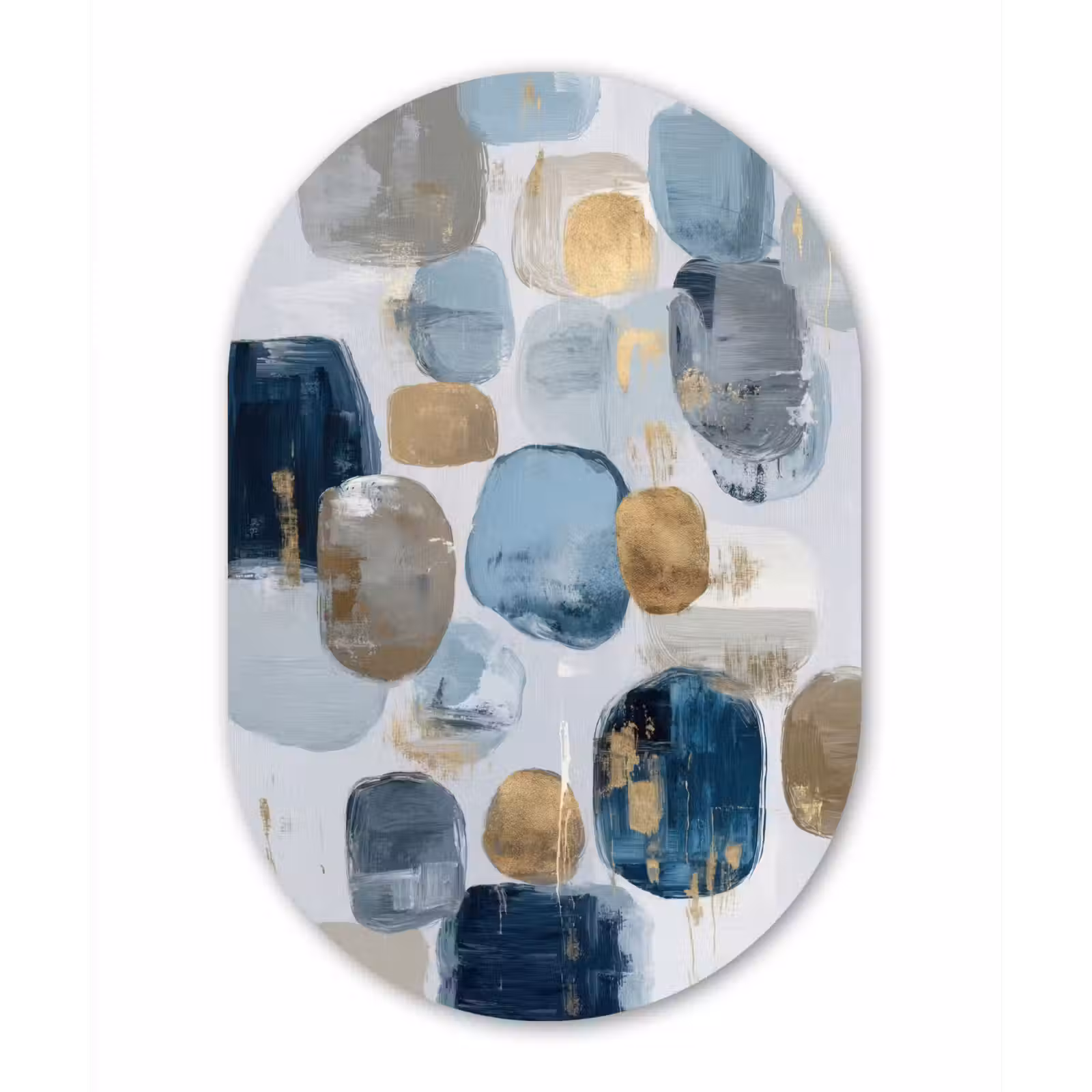 Muurovaal aluminium - Abstract - Goud - Vormen — 1