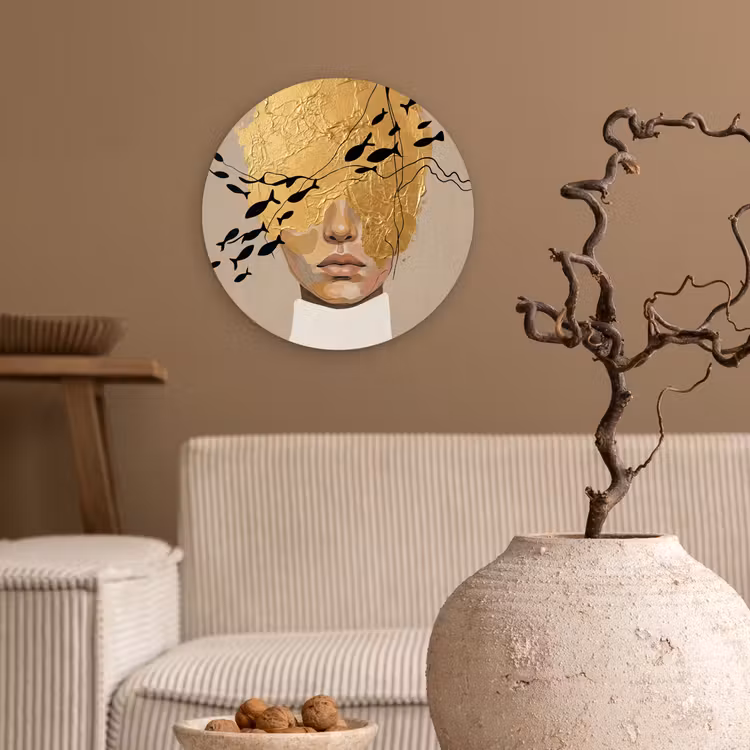 Muurcirkel - Modern - Vrouw - Goud — 2
