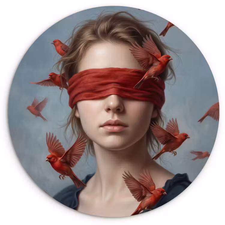 Muurcirkel - Portret - Krachtig - Rood — 1