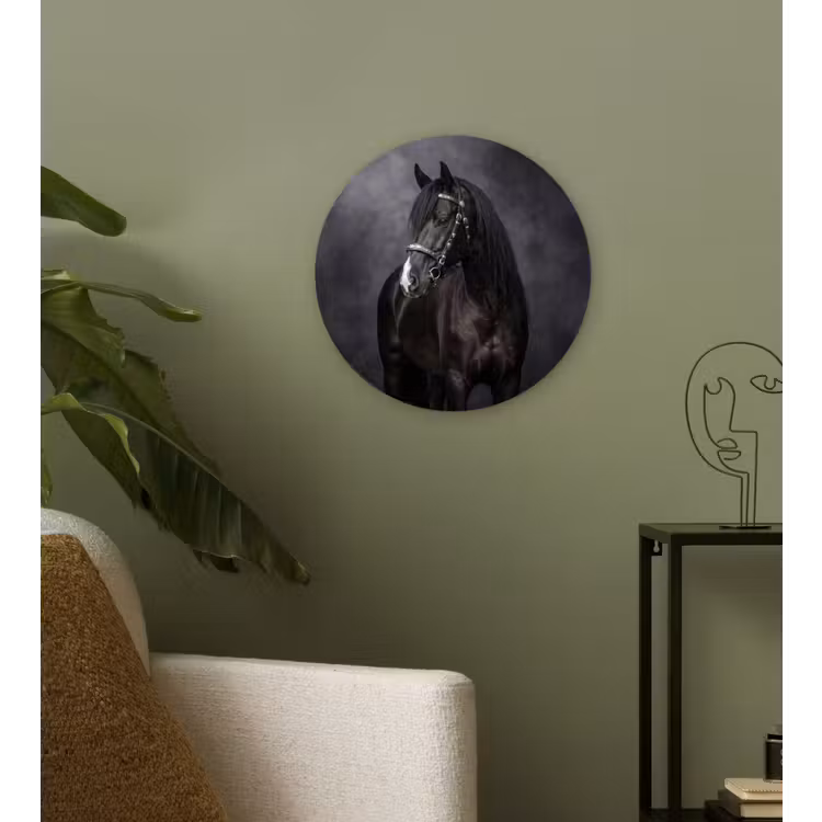 Muurcirkel - Portret - Paard - Zwart — 3