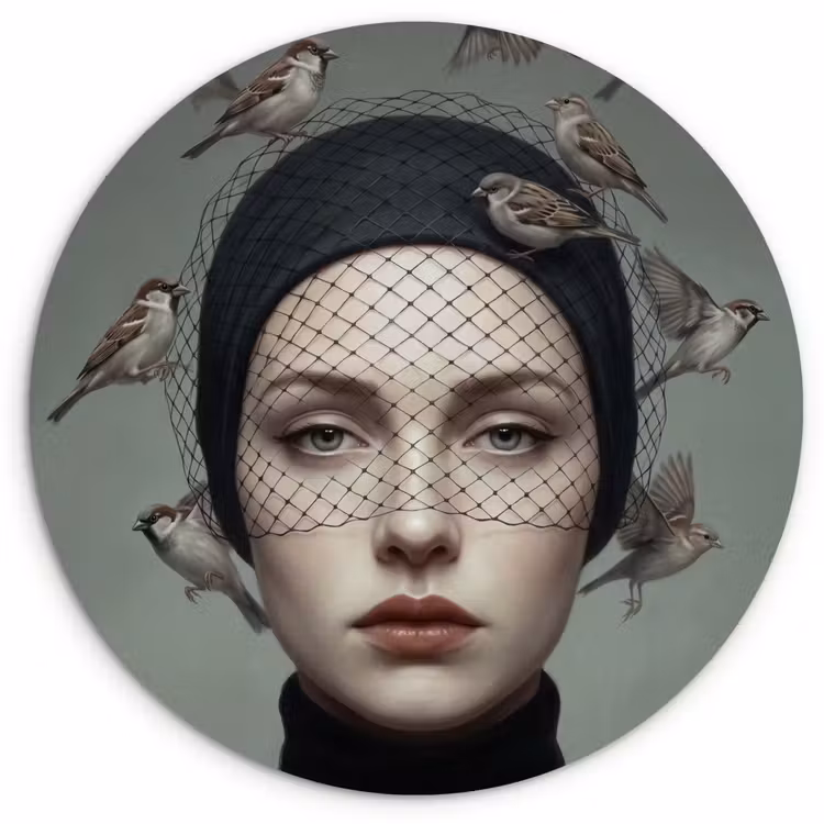 Muurcirkel - Portret - Vogels - Zwart — 1